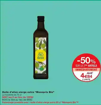 Monoprix Huile d'olive vierge extra offre