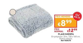 Trafic Plaid sherpa offre