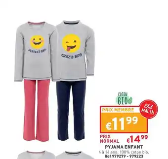 Trafic Pyjama enfant offre