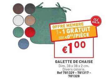 Trafic Galette de chaise offre