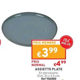 Trafic Assiette plate offre