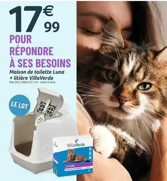 VillaVerde Maison de toilette luna + litière villaverde offre