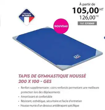 Tapis de gymnastique houssé 200 x 100 - ges