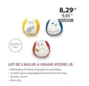 Casal Sport Lot de 3 balles à grains kickies jr. offre
