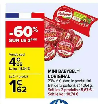 Carrefour Mini babybel l'original offre