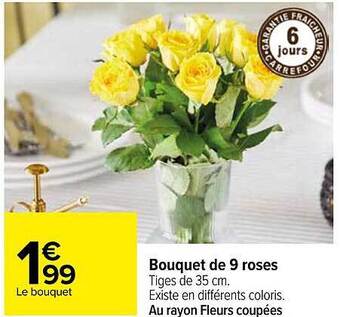 Carrefour Bouquet de 9 roses offre