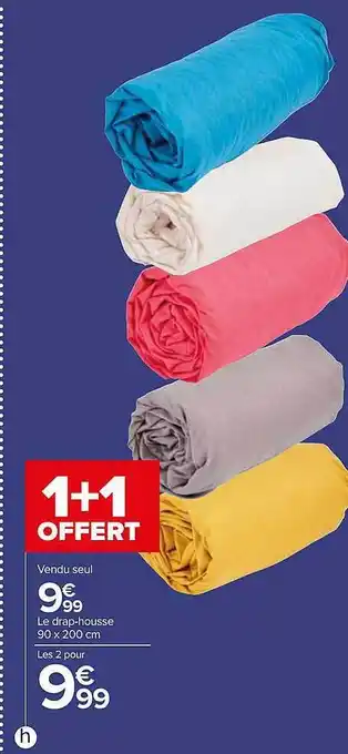 Carrefour Le drap-housse 90 x 200 cm offre
