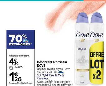 Déodorant atomiseur dove