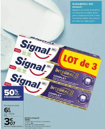 Carrefour Market Dentifrice intégral 8 signal offre