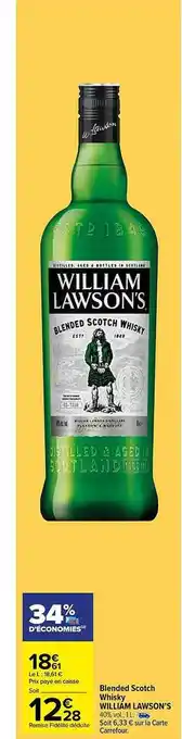 Carrefour Market Blended scotch whisky william lawson's offre