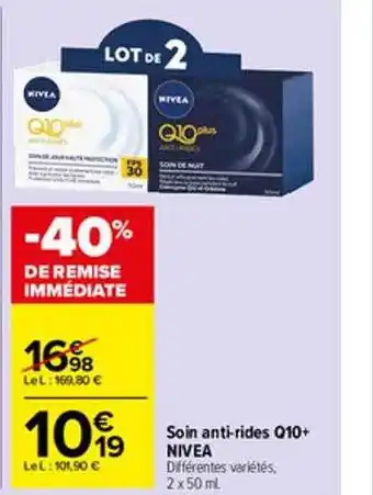 Carrefour Market Soin anti-rides q10+ nivea offre