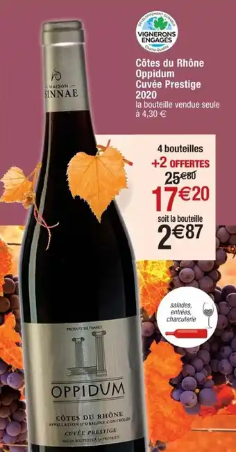 Cora x Carrefour Côtes du rhône oppidum cuvée prestige 2020 offre