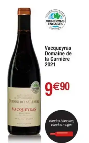 Cora x Carrefour Vacqueyras domaine de la curnière 2021 offre