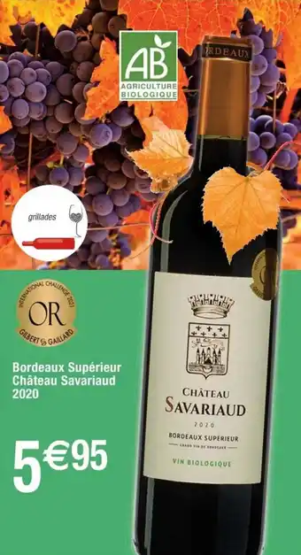 Cora x Carrefour Bordeaux supérieur château savariaud 2020 offre
