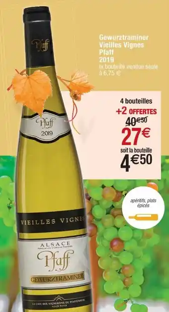 Cora x Carrefour Gewurztraminer vieilles vignes pfaff 2019 offre