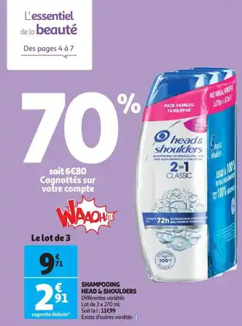Auchan HEAD & SHOULDERS shampooing offre