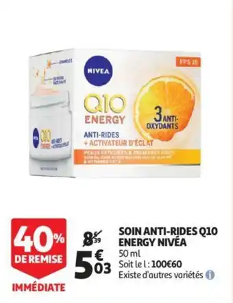 Auchan NIVEA soin anti-rides Q01 energy offre