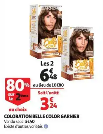 Auchan Coloration belle color garnier offre