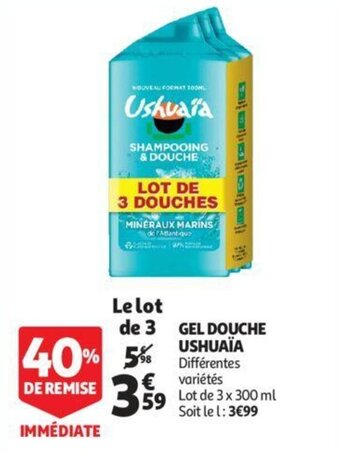 Auchan USHUAIA gel douche offre