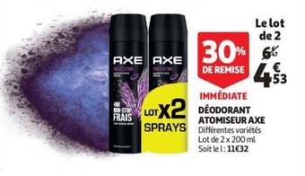 Auchan AXE déodorant atomiseur offre