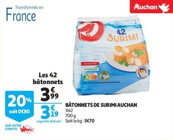 Auchan Bâtonnets de surimi auchan offre
