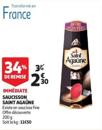 Auchan SAINT AGAÛNE saucisson offre
