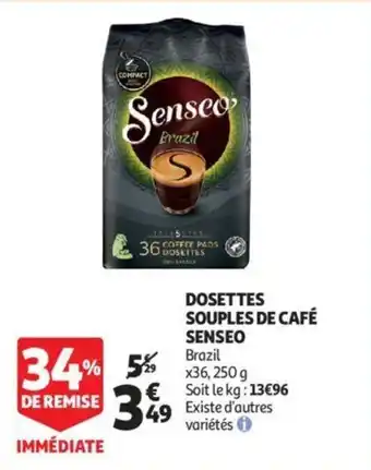 Auchan SENSEO dosettes souples de café offre