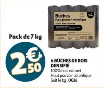 Auchan 4 bûcehs de bois densifié offre