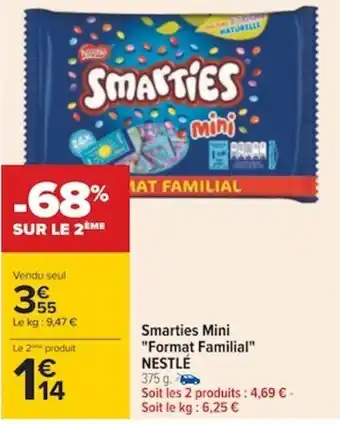 Carrefour NESTLÉ smarties mini "format familial" offre