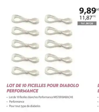 Casal Sport Lot de 10 ficelles pour diabolo performance offre