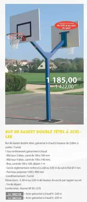 Casal Sport But de basket double têtes à sceller offre