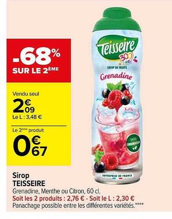 Carrefour Sirop teisseire offre