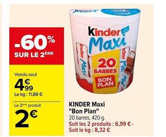 Carrefour Kinder maxi offre