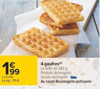 Carrefour 4 gaufres offre