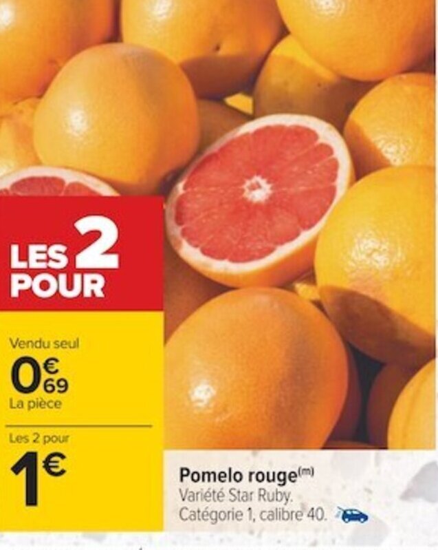 Promo Pomelo rouge chez Carrefour
