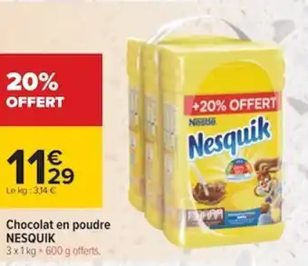 Carrefour NESQUIK chocolat en poudre offre