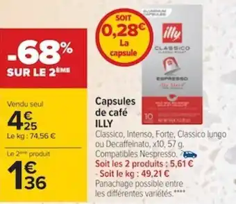 Carrefour ILLY capsules de café offre