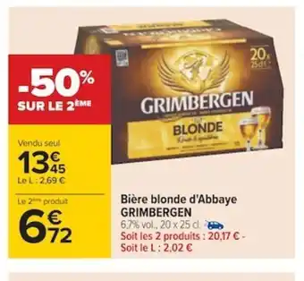 Carrefour Grimbergen Bière Blonde d'Abbaye offre