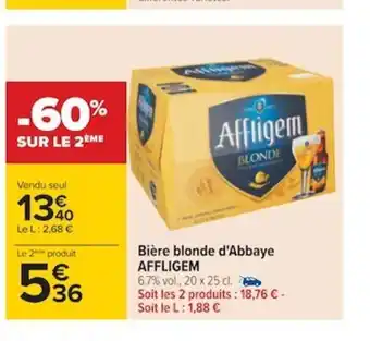 Carrefour Affligem Bière Blonde d'Abbaye offre