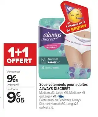 Carrefour Always Discreet Sous-Vêtements Pour Adultes offre
