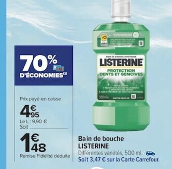 Carrefour Listerine Bain de Bouche offre