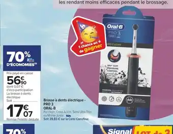 Carrefour Oral B Brosse À Dents Électrique Pro 3 offre