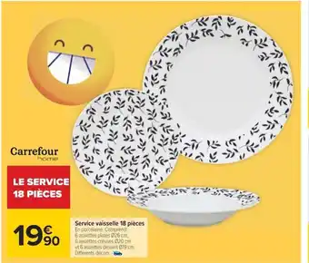 Carrefour Service Vaisselle 18 Pièces offre