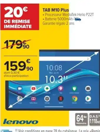 Carrefour Lenovo Tab M10 Plus offre
