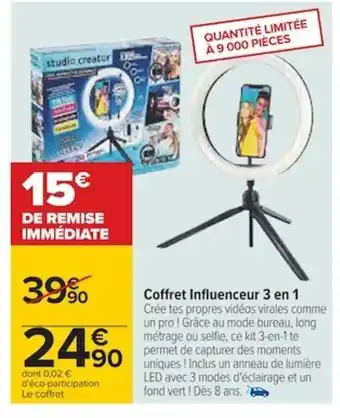 Carrefour Coffret Influencer 3 En 1 offre