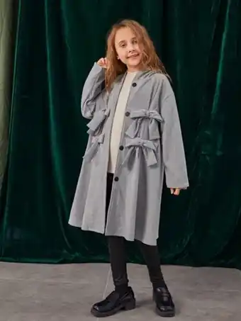 SheIn Shein fille manteau à nœud papillon à capuche offre