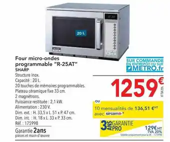 METRO Four micro-ondes programmable offre