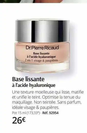 Base lissante Ă l'acide hyaluronique
