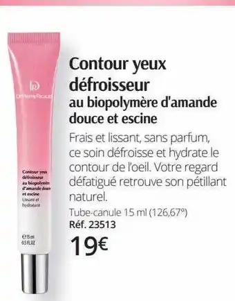 Dr Pierre Ricaud Contour yeux défroisseur au biopolymère d'amande douce et escine offre