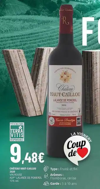ChĂąteau haut-caillou 2020 vin rouge aop lalande de pomerol 13% vol.